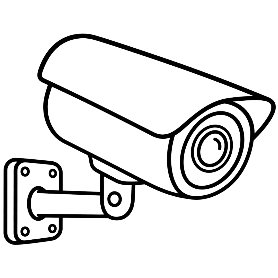 Line illustration of a security camera