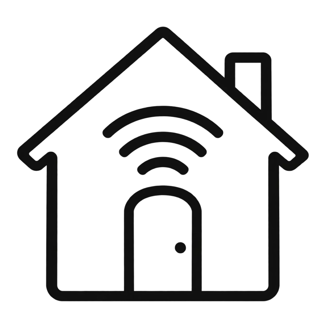 Line illustration of a connected home